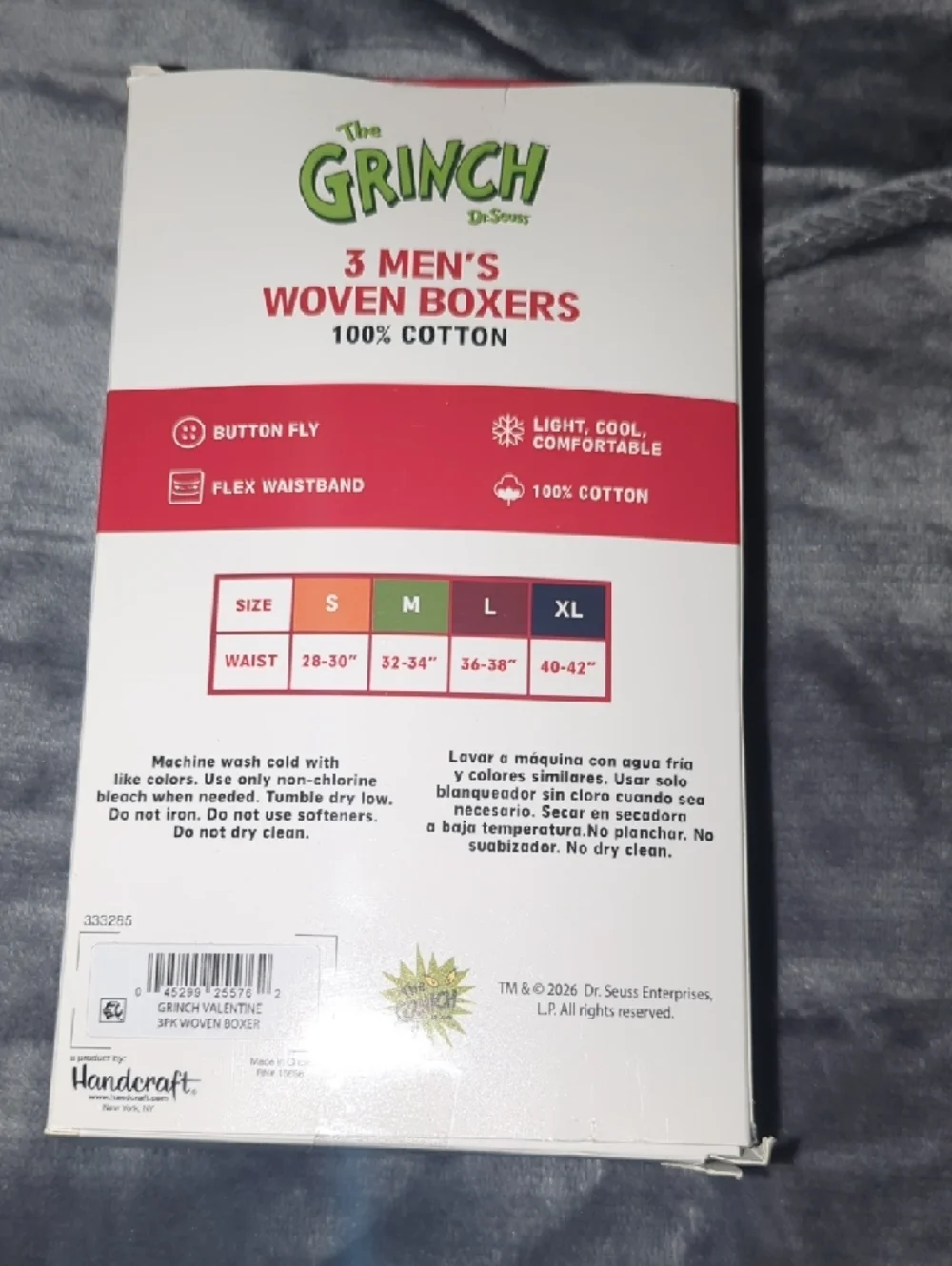 The Grinch Men’s Valentine’s Boxers XL (40-42